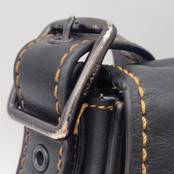 Coach 1941 Glovetanned Leather Saddle Bag, Black - Picture 12 of 16